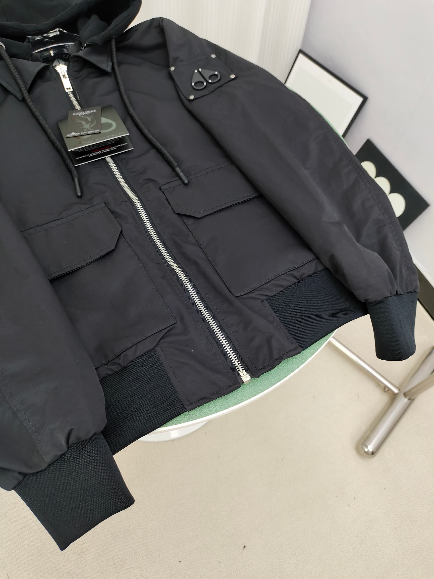 Moose Knuckles Hooded Bomber Jacket